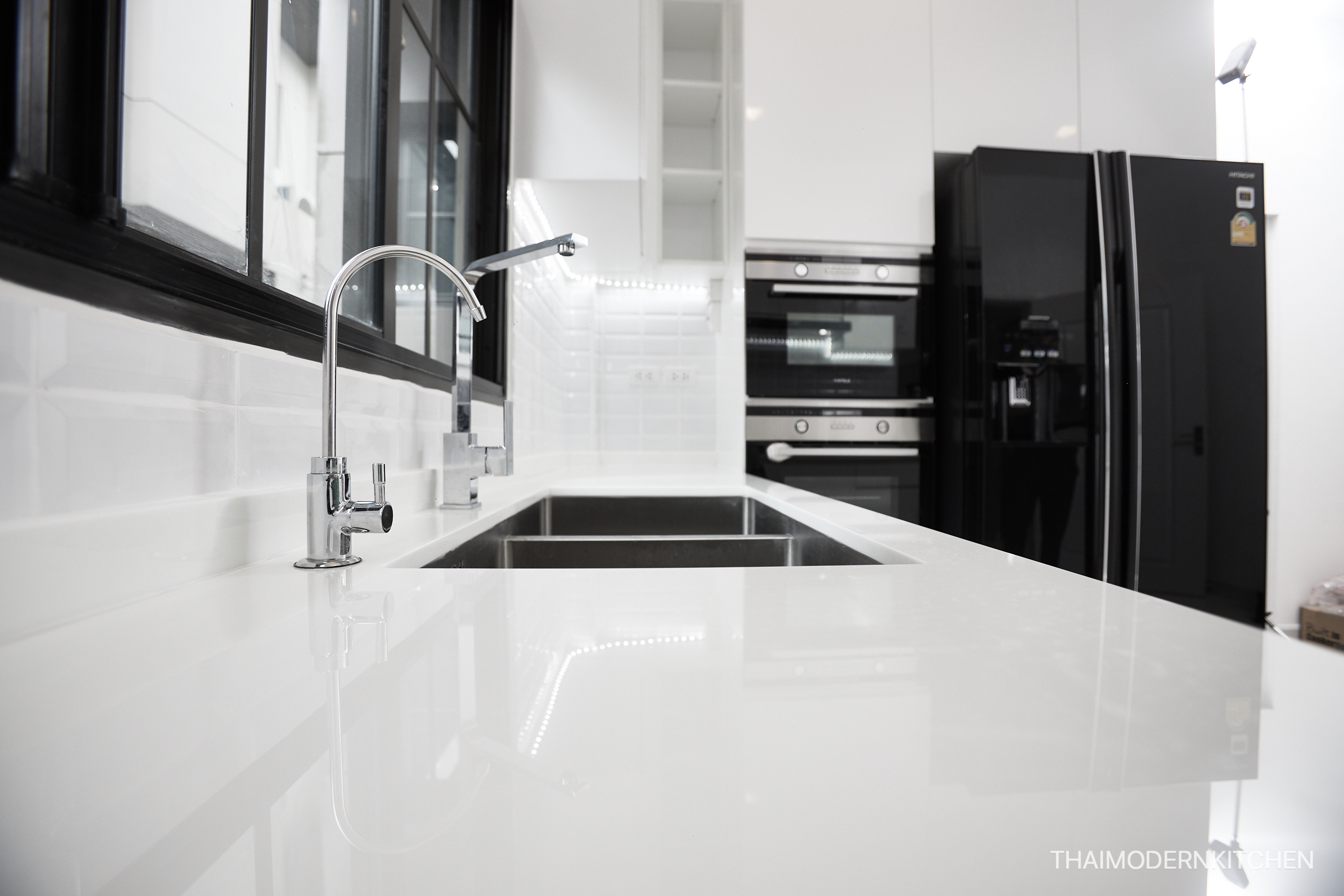 ครัวบิ้วอิน บ้านคุณ ทนงศักดิ์ 1.2+1.96+2.2 ตู้ล่าง 2.2+3.16+2.2 ตู้บน