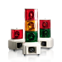 MSGS Series Ratating Beacon Tower with Melody Alarm Incandescent The MSGS Series is a larger beacon that uses a mirrored parabolic reflector for increased visibility.,ไฟสัญญาณ