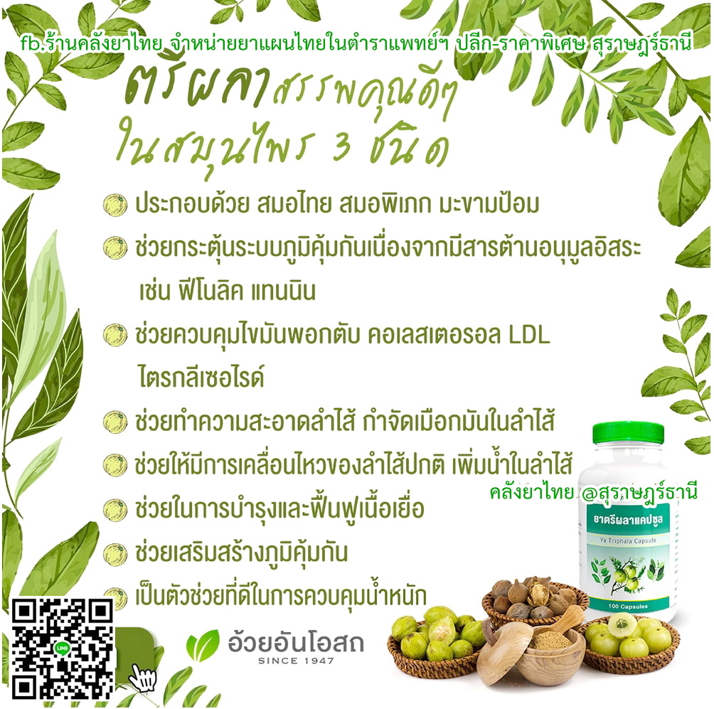 ยาตรีผลา ยาในตำราแพทย์แผนไทย