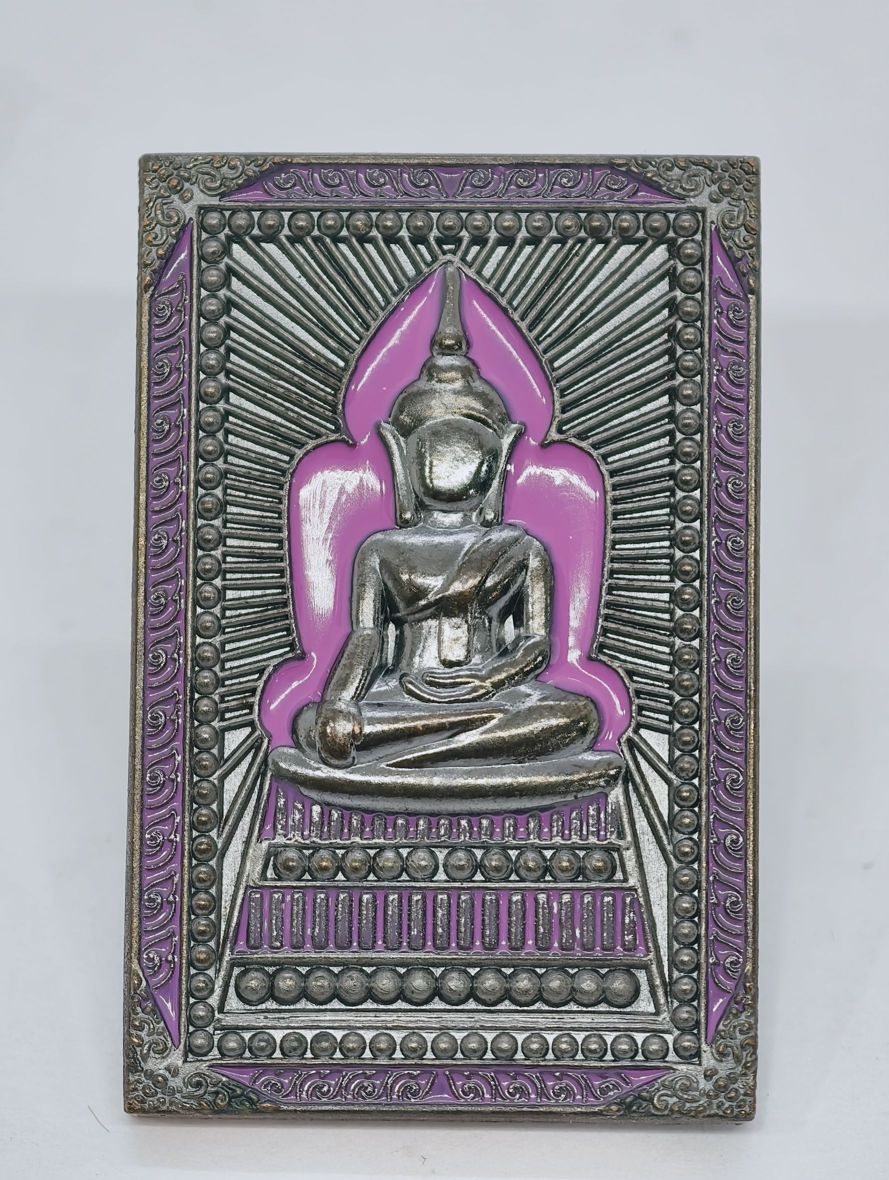 หลวงปู่มหาศิลา วัดโพธิ์ศรีสะอาด พระสมเด็จแหวกม่าน ปี 2567 ลงยา KA3996