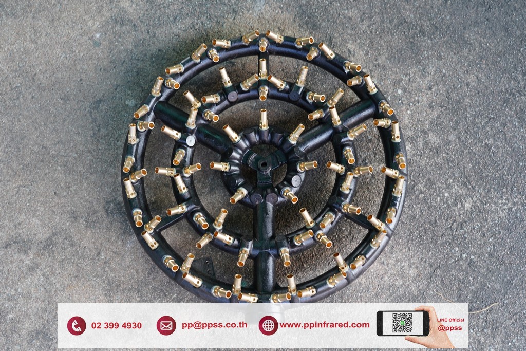 หัวเตาแก๊ส JB88 Jet Gas Burner 700,000 BTU/hr ขนาด Ø 520 มม. สำหรับถังต้มอุตสาหกรรม