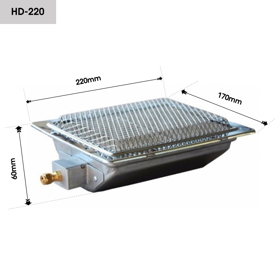 หัวเตาอินฟาเรด THD HD220 2.94KW ขนาด 220x170x60