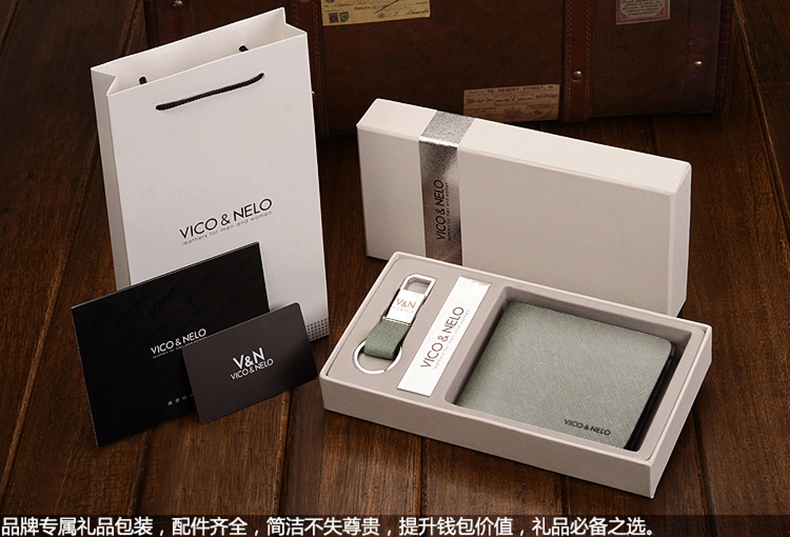 กระเป๋าสตางค์หนังแท้ Vico&Nelo 003 [สีเทา]