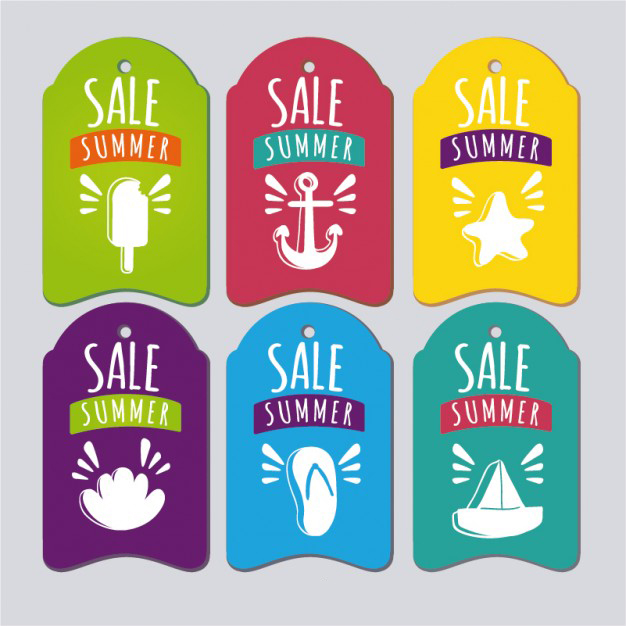 ป้ายสินค้า Hang Tag ป้ายกระดาษ สไตล์การออกแบบดีไซน์แบบใช้สีสันสวยงาม ป้ายสินค้าไว้สำหรับประชาสัมพันธ์เกี่ยวกับสินค้าสำหรับช่วงฤดูกาลต่างๆที่มีการจำหน่ายสินค้าลดราคา // ตัวอย่างดีไซน์ ป้ายสินค้า Hang Tag ป้ายกระดาษ