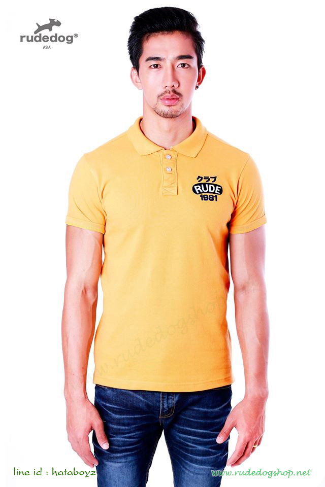เสื้อ polo rudedog รุ่น Club rude สี Mustard (เหลือง)