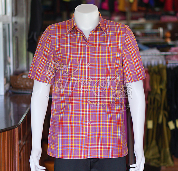 เสื้อผ้าฝ้ายทอลายสก็อต ไซส์ L
