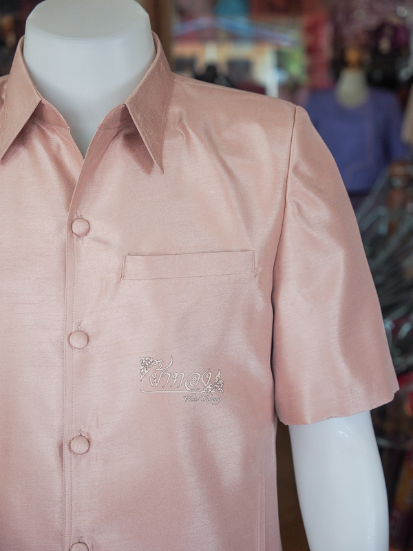 เสื้อผ้าไหมแพรทอง สีนู้ด ไซส์ XL