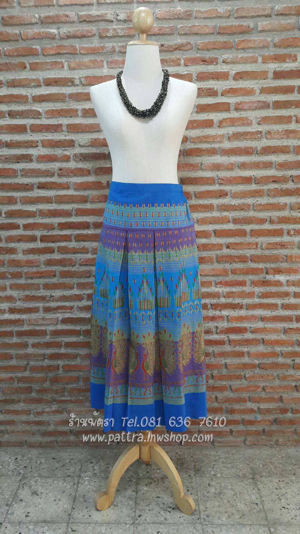 กระโปรงผ้าฝ้ายผ้าพื้นเมืองลายสวย