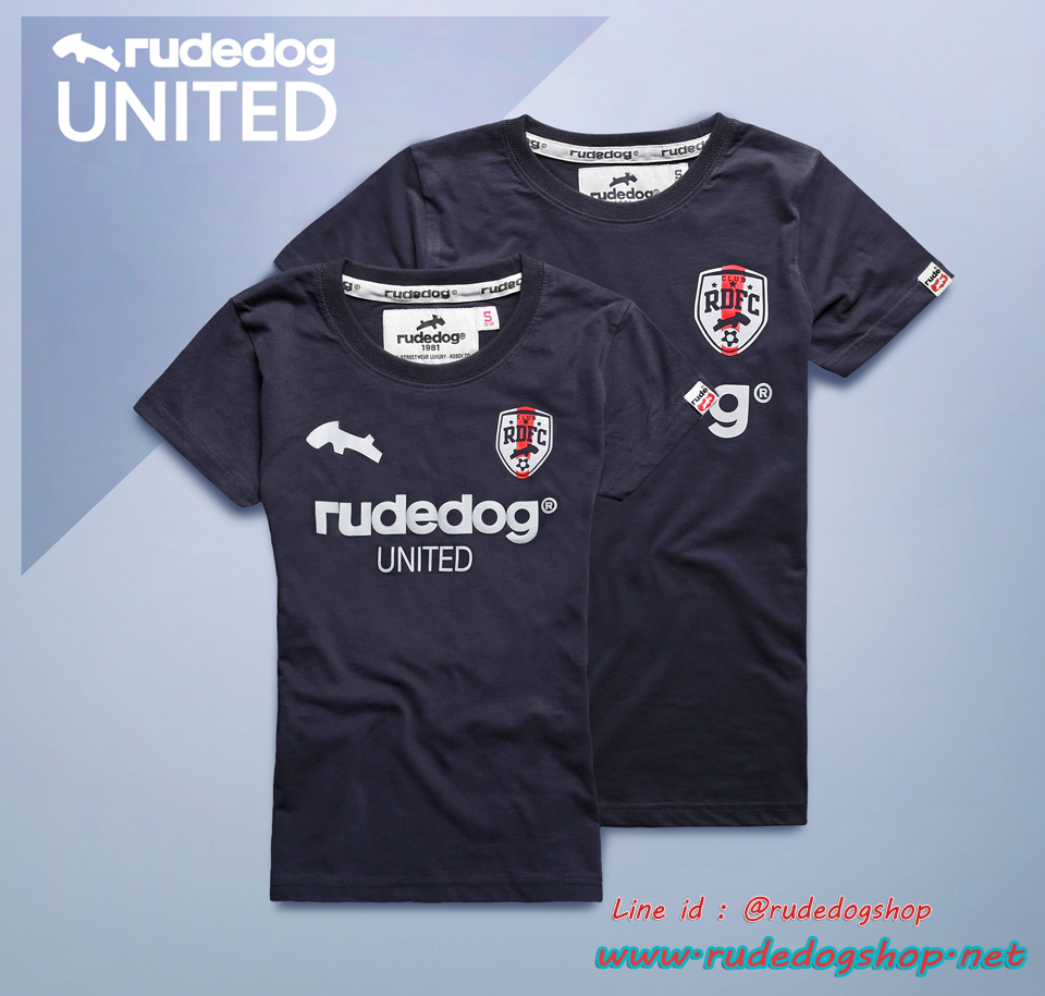 เสื้อยืดคอกรมผู้หญิง rudedog รุ่น United (ยูไนเต็ด) สีเทาเข้ม