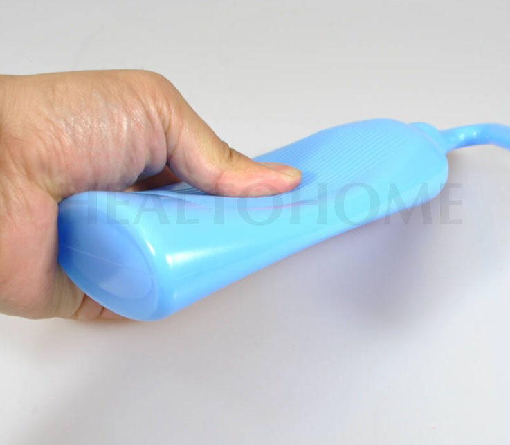 กระบอกน้ำล้างถุงหน้าท้อง 350 มล.(พลาสติกสีฟ้า)