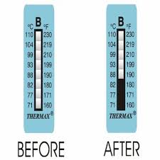 THERMAX 10 Level Heat-sensitive single use temperature detection strips 77-110°C l แถบวัดอุณหภูมิแบบครั้งเดียว ย่าน 77-110 องศาเซลเซียส