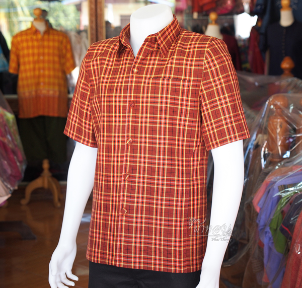 เสื้อผ้าฝ้ายทอลายสก็อต ไซส์ XL