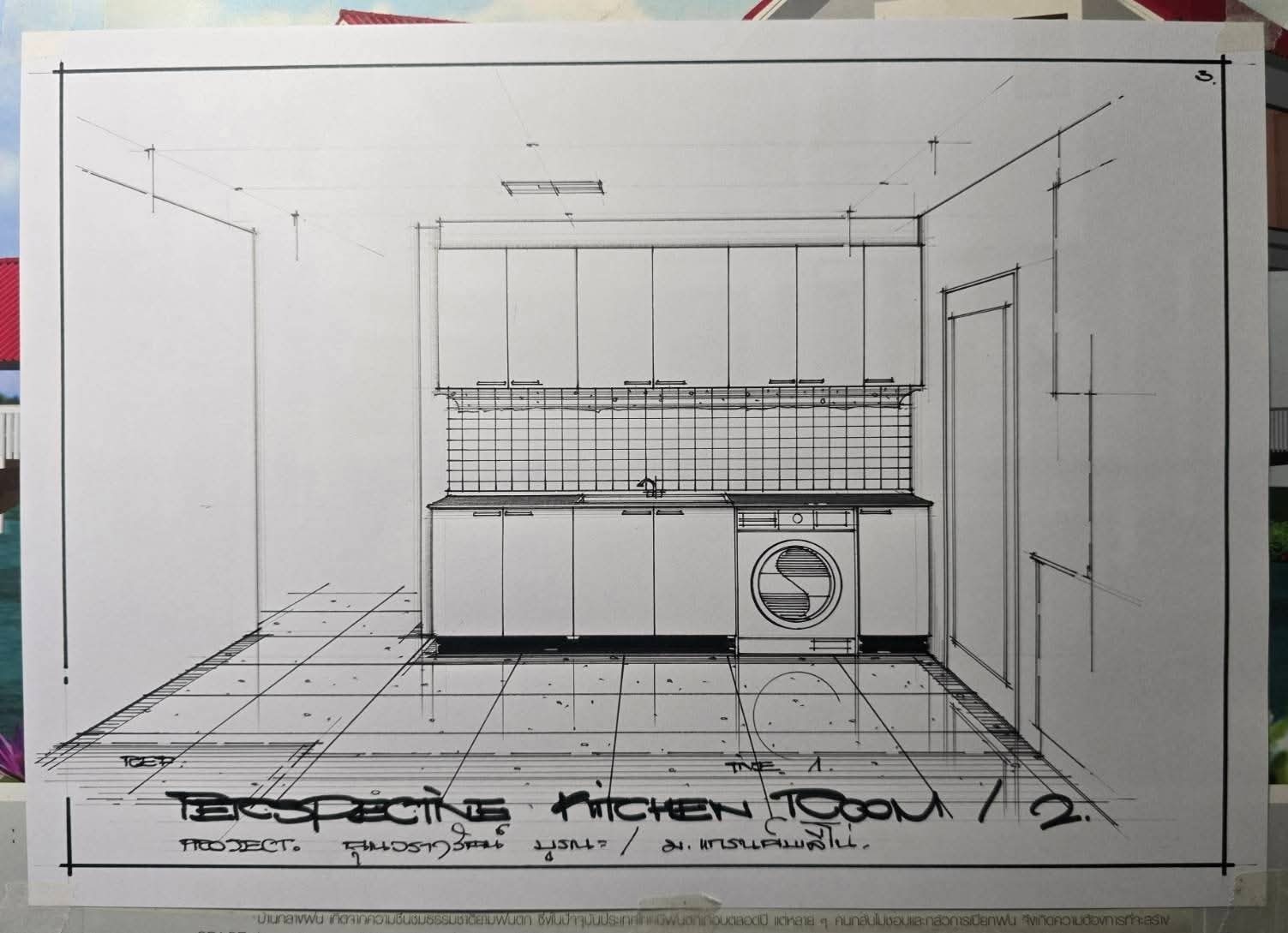 #ครัวบิ้วอิน 4.1+2.8 ตู้บนล่าง +กล่องตู้เย็น