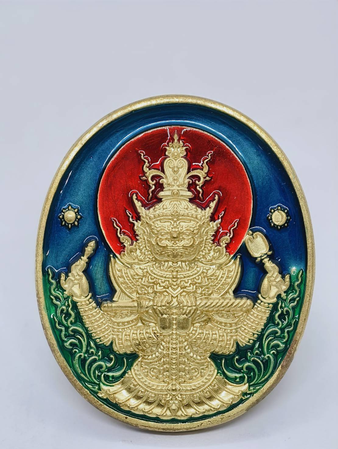 หลวงพ่อพัฒน์ วัดห้วยด้วน ท้าวเวสสุวรรณ รับทรัพย์ ลงยา (KA1940)