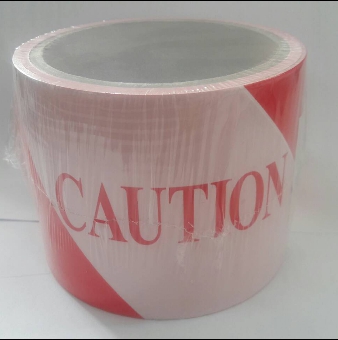 เทปกั้นเขต สีขาวแดง มีคำเตือน "Caution" กว้าง 7 ซม. ( 3 นิ้ว ) ยาว 50 เมตร