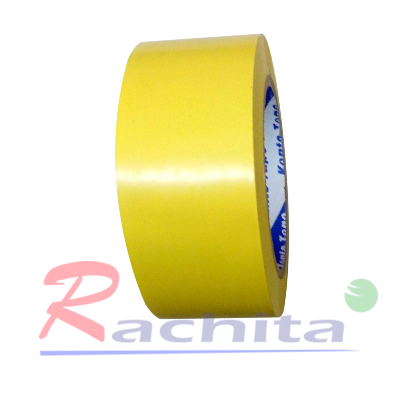 เทปตีเส้นพื้น สีเหลือง พีวีซี กาวคุณภาพ Marking Tape Yellow Adhesive PVC กว้าง 48 มม. 2 นิ้ว ยาว 33 เมตร
