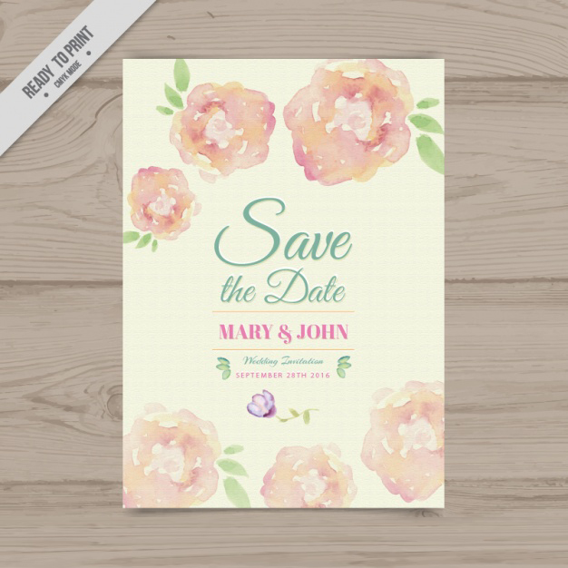 การ์ดแต่งงาน Wedding card สไตล์การออกแบบดีไซน์แบบเรียบๆโดยวาดดอกไม้โดยสีน้ำเพิ่มความคลาสิกแก่การ์ดแต่งงาน การ์ดงานแต่ง ไว้สำหรับ เรียนเชิญแขกผู้มีเกียรติเข้ามาร่วมงานแต่งงาน // ตัวอย่างดีไซน์ การ์ดแต่งงาน การ์ดเชิญ การ์ดสวยๆ