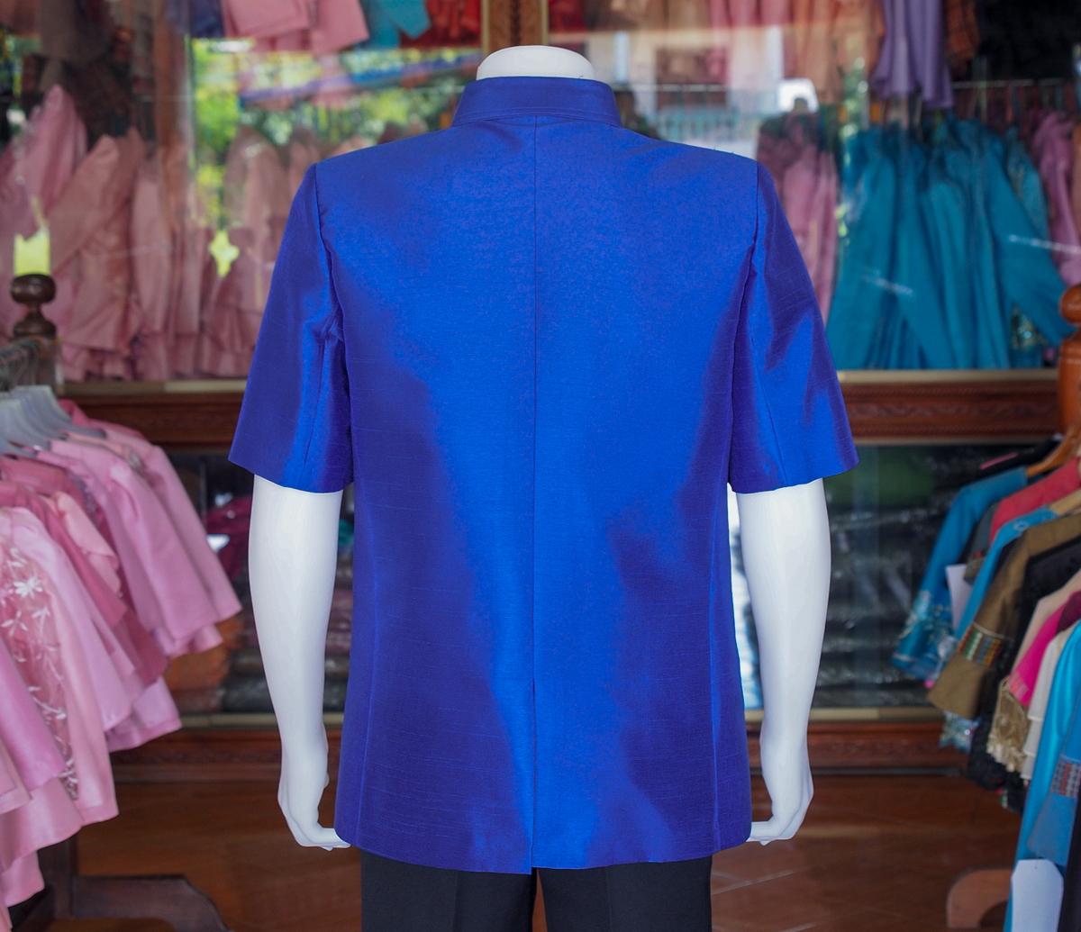 เสื้อสูทไหมมุก สีน้ำเงิน ไซส์ M
