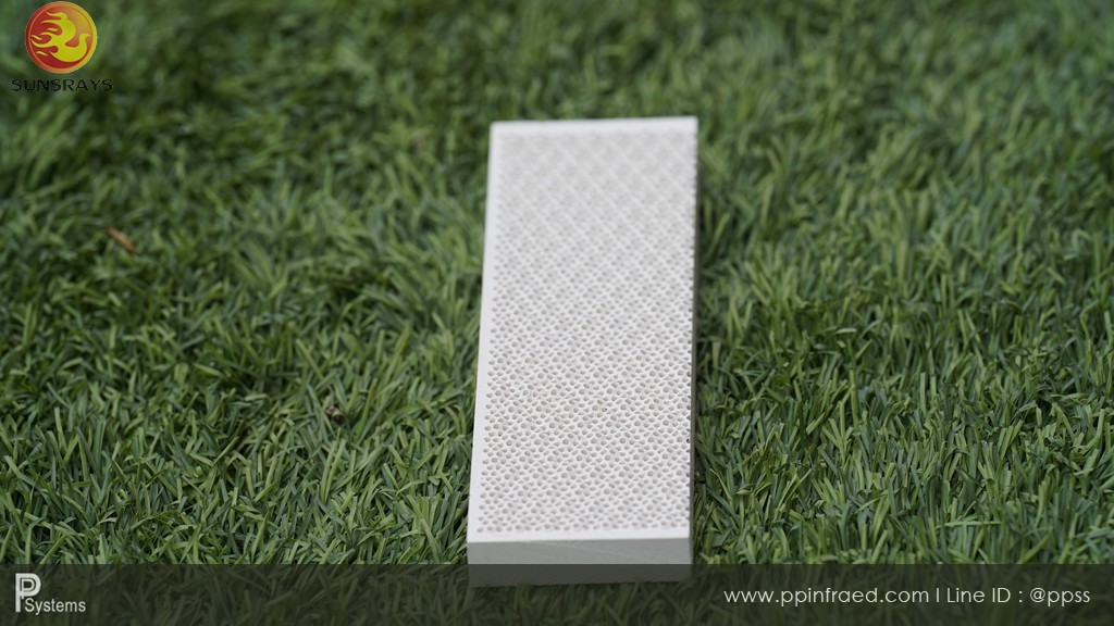 กระเบื้องหัวเตาอินฟาเรด แผ่นรังผึ้งหัวเตา HEATwave Cordierite Plaque (China) ขนาด 132x46x13