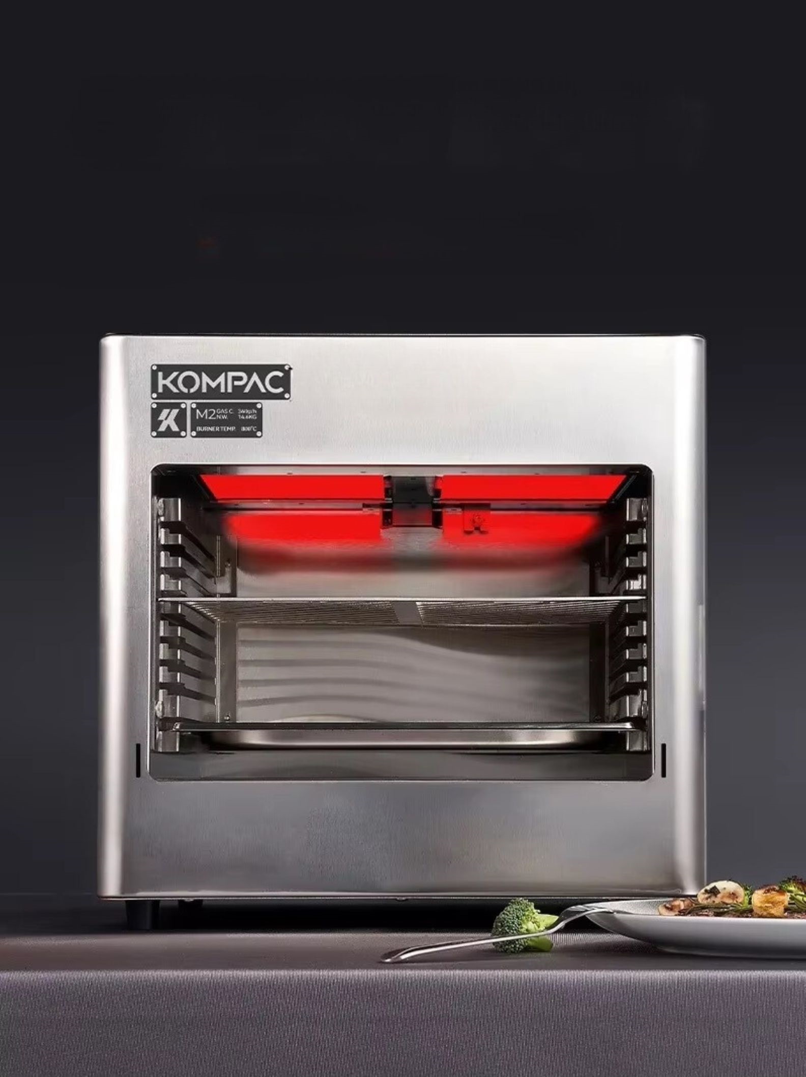 KOMPAC x PYB-4B 800°C Propane Steak Broiler Grill for Steak House and Camping l เตาย่างสเต็กอินฟาเรด 800องศาเซลซียส สองหัวเตา ระบบแก๊สเปิด-ปิดอัตโนมัติ