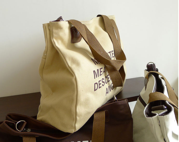 กระเป๋าสะพายผ้า แฟชั่นเกาหลี กระเป๋า shopping bag สีดำ (black)