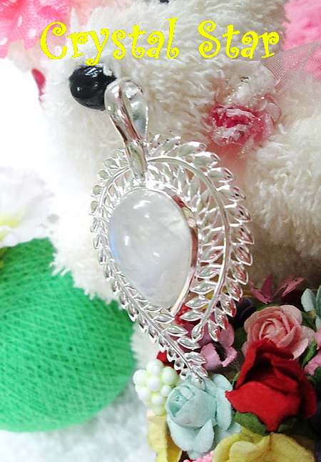 จี้มูนสโตน ตัวเรือนเงิน