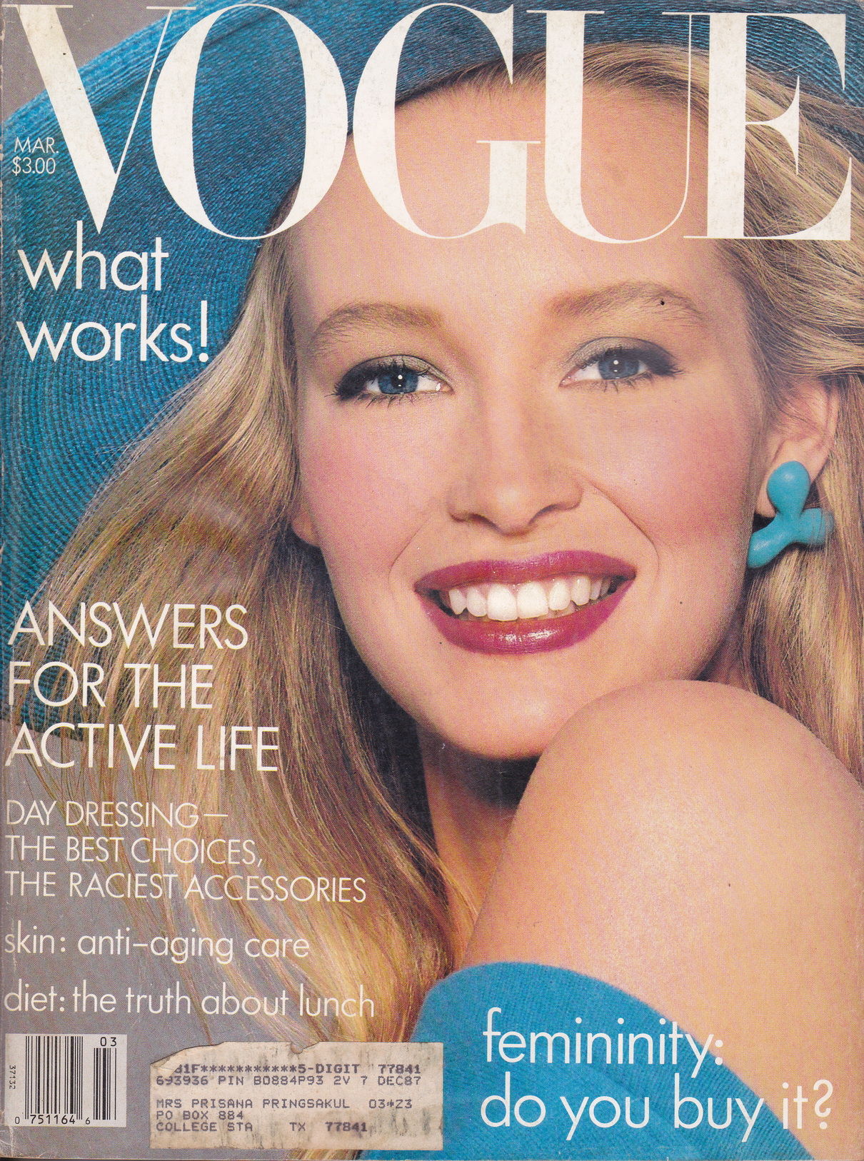 นิตยสาร VOUGE ภาษาอังกฤษ ฉบับเดือนมีนาคม ปี 1987