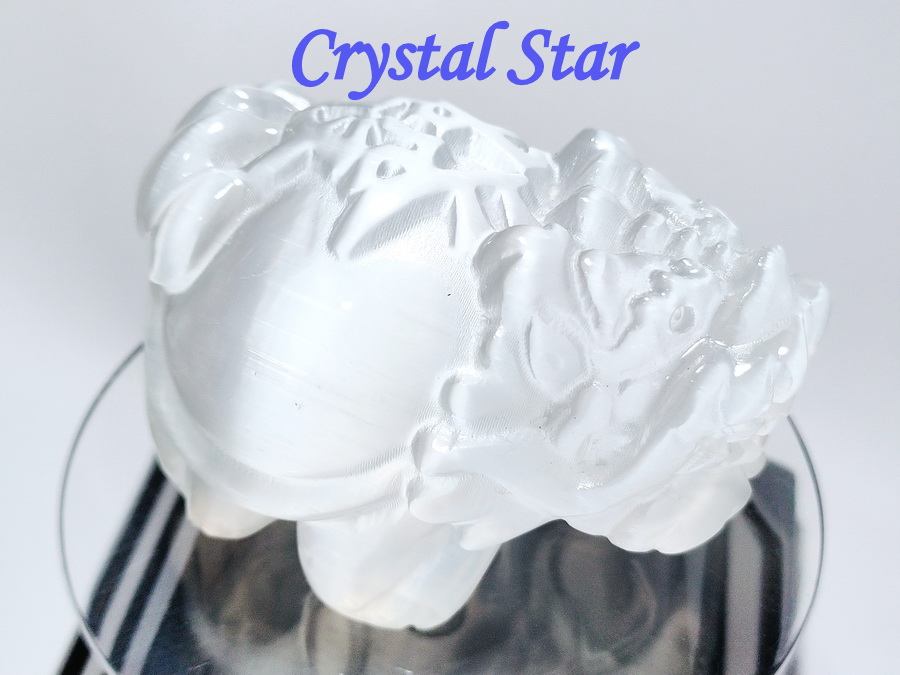 หินเซเลไนท์แกะสลักรูปเต่ามังกร