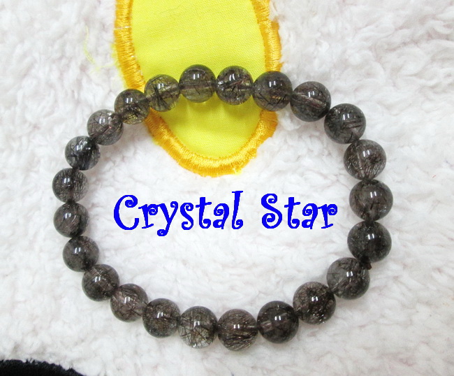 สร้อยข้อมือแก้วขนเหล็ก เกรด A