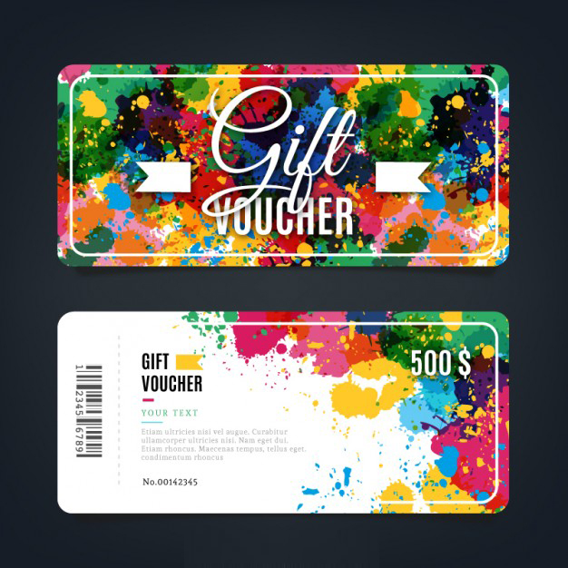 คูปองสินค้า การส่งเสริมการขาย การลดราคา สไตล์การออกแบบดีไซน์แบบใช้สีสันที่สวยงามสดุดตา คูปองไว้ใช้กับการส่งเสริมการขาย,การลดราคาให้แก่ลูกค้า // ตัวอย่างดีไซน์ คูปองสินค้า Chill Shop Package