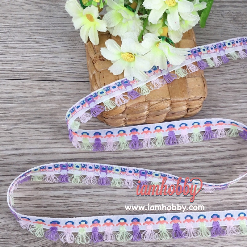 ลูกไม้ชายครุยสีสวยๆ (1 หลา)