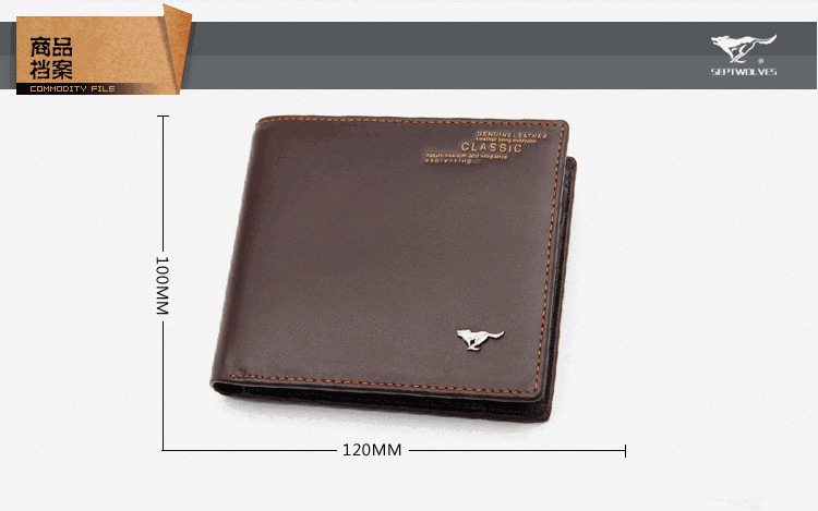 กระเป๋าสตางค์ผู้ชาย SEPT WOLVES รหัส SW001 [สีน้ำตาล]