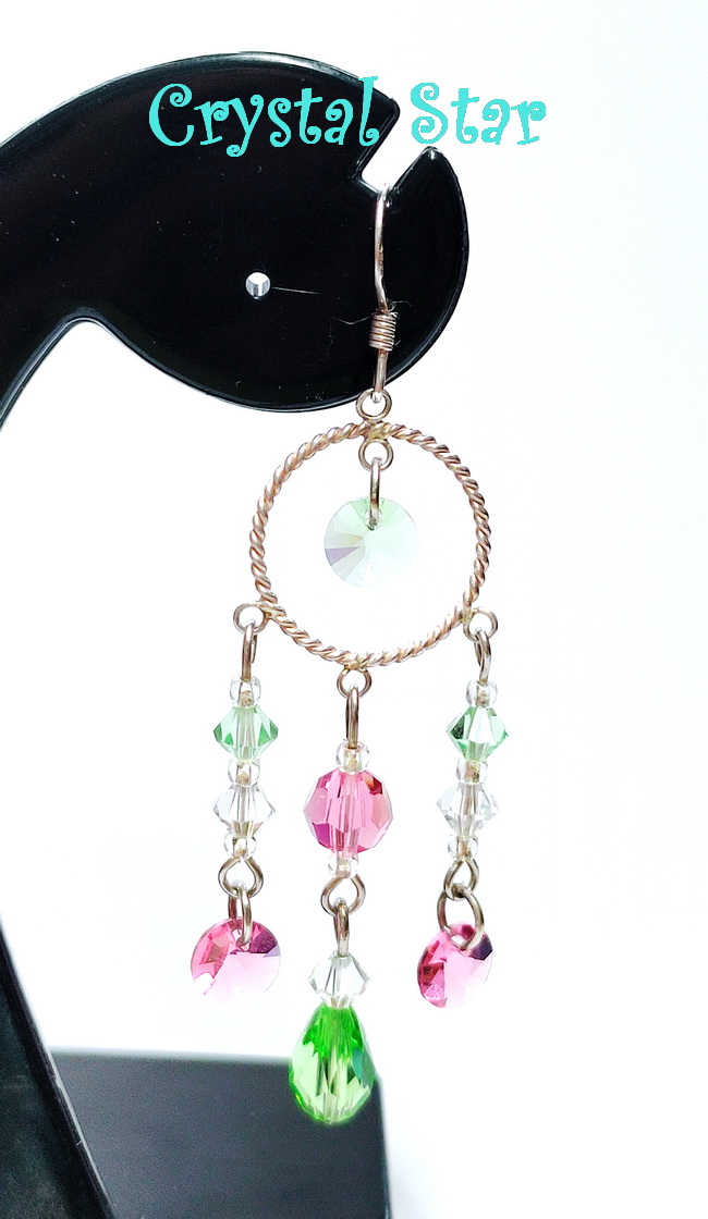 ต่างหูเงินและคริสตัล Swarovski