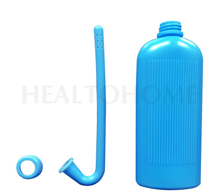 กระบอกน้ำล้างถุงหน้าท้อง 350 มล.(พลาสติกสีฟ้า)