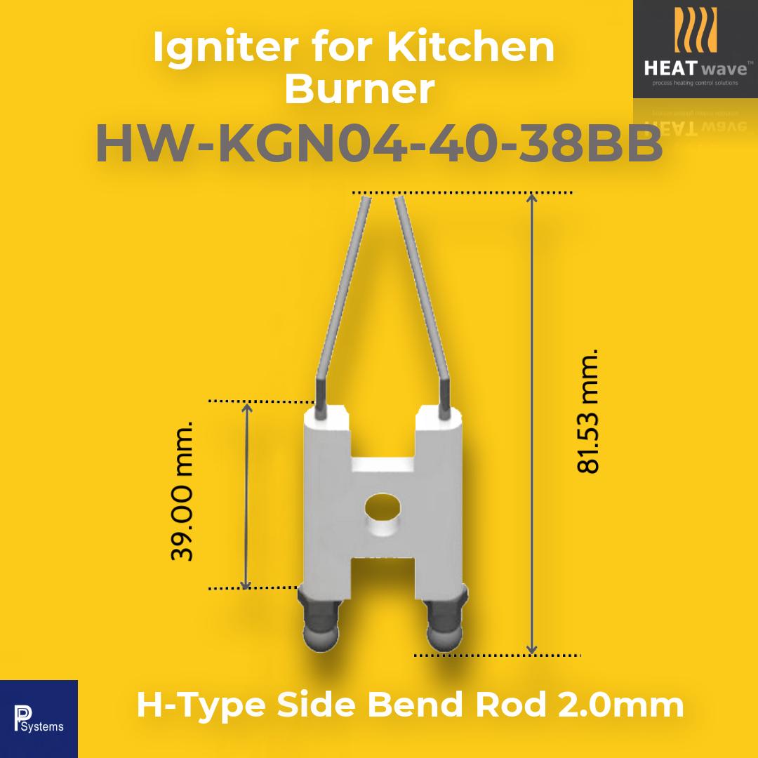 HEATwave H-Type Side Bend Rod 2.0mm Igniter for Kitchen Burner l เขี้ยวสปาร์ค รูปทรง H งอ สำหรับจุดสปาร์ค (อย่างเดียว) สำหรับเตาฟู่ เตาครัว