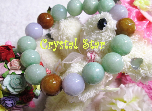 สร้อยข้อมือหยกสีผสม