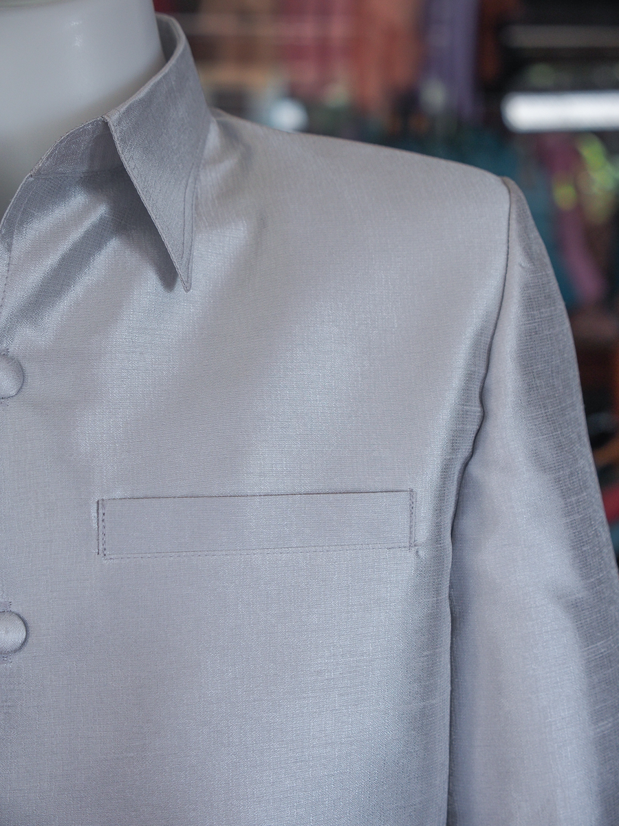 เสื้อสูทไหมมุก สีเทาเงิน ไซส์ S