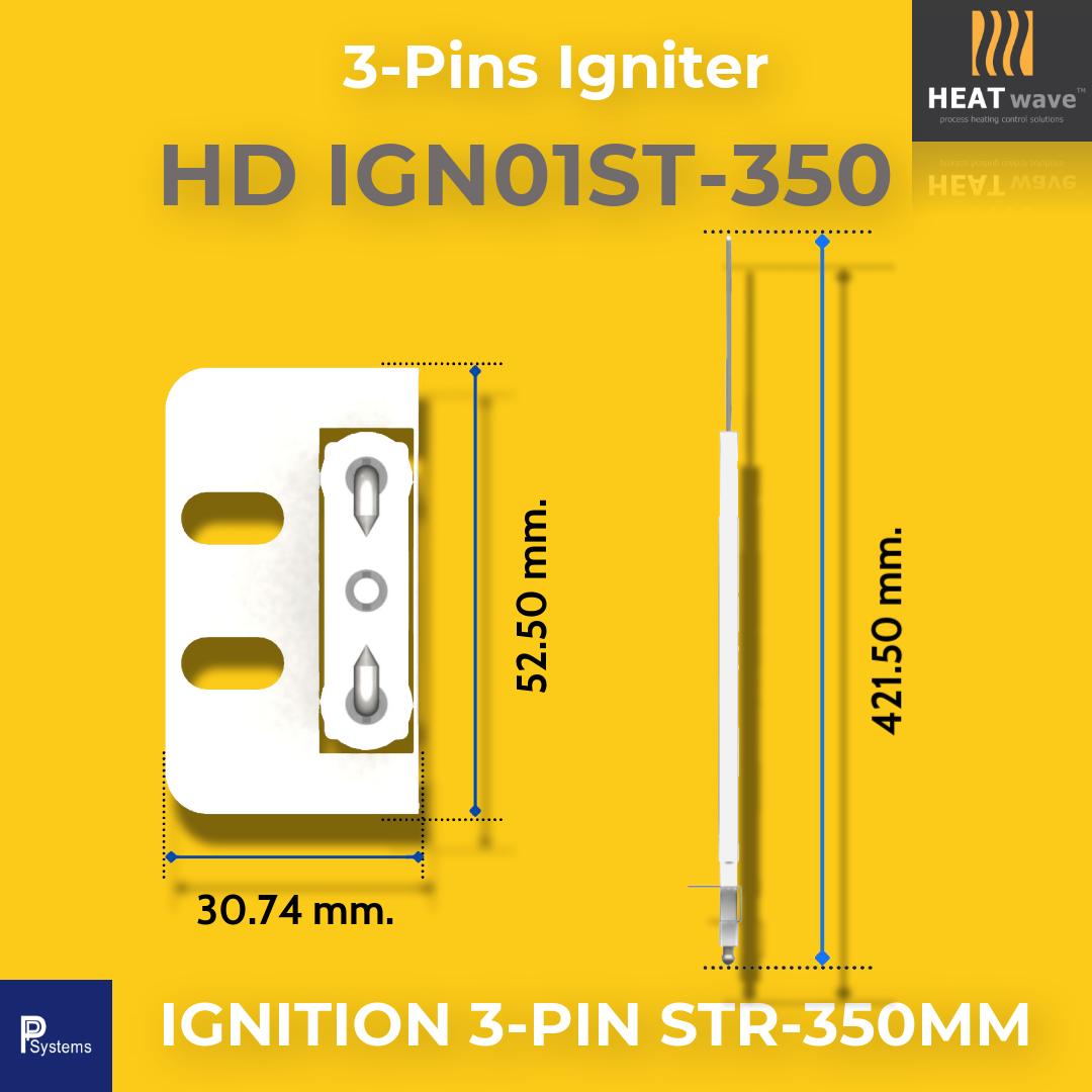 HEATwave Ultra-Strength 350mm 3-Pins Igniter l เขี้ยวสปาร์ค แท่งสปาร์คสามแกน ตรงยาว สำหรับเครื่องพ่นไฟแก๊ส