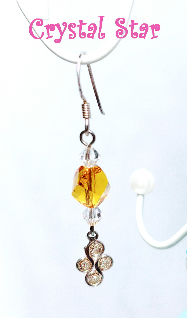 ต่างหูเงินและคริสตัล Swarovski