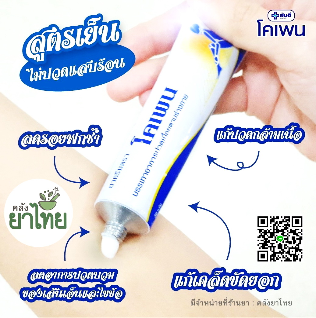 โคเพน สมุนไพรสกัดจัดการปวดเมื่อย ลดบวม ลดรอยฟกช้ำ