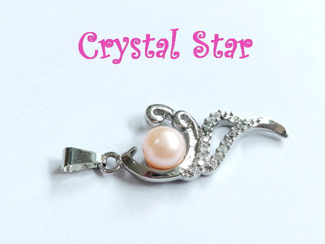 จี้มุกน้ำจืดสีส้มอ่อน