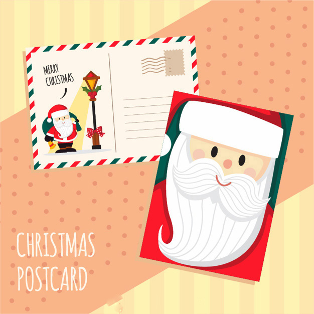โปสการ์ด Postcard สไตล์การออกแบบดีไซน์แบบสีสันสวยงามสดุดตาเหมาะกับโปสการ์ดวันคริสมาส โปสการ์ด ไว้สำหรับ ส่งบทความถึงคนสำคัญ // ตัวอย่างดีไซน์ โปสการ์ด Postcard พิมพ์โปสการ์ด โปสการ์ดสวยๆ Chill Shop Package