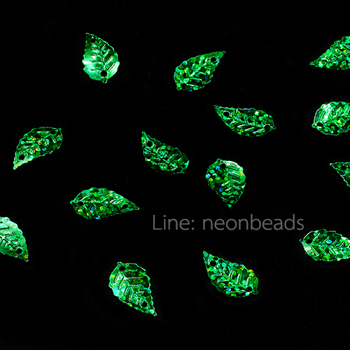 เลื่อมใบไม้เล็ก สีเขียวดิสโก้