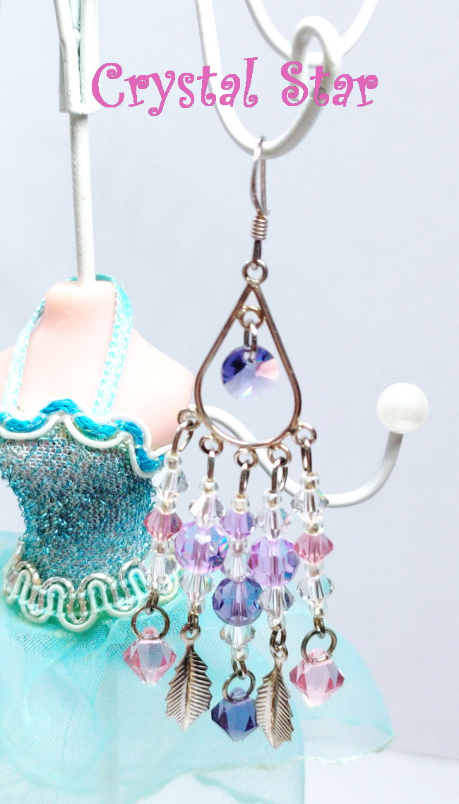 ต่างหูเงินและคริสตัล Swarovski