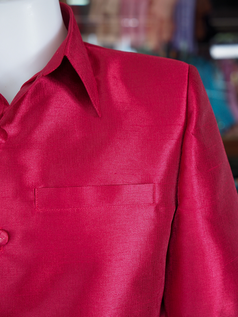 เสื้อสูทไหมมุก สีแดง ไซส์ S