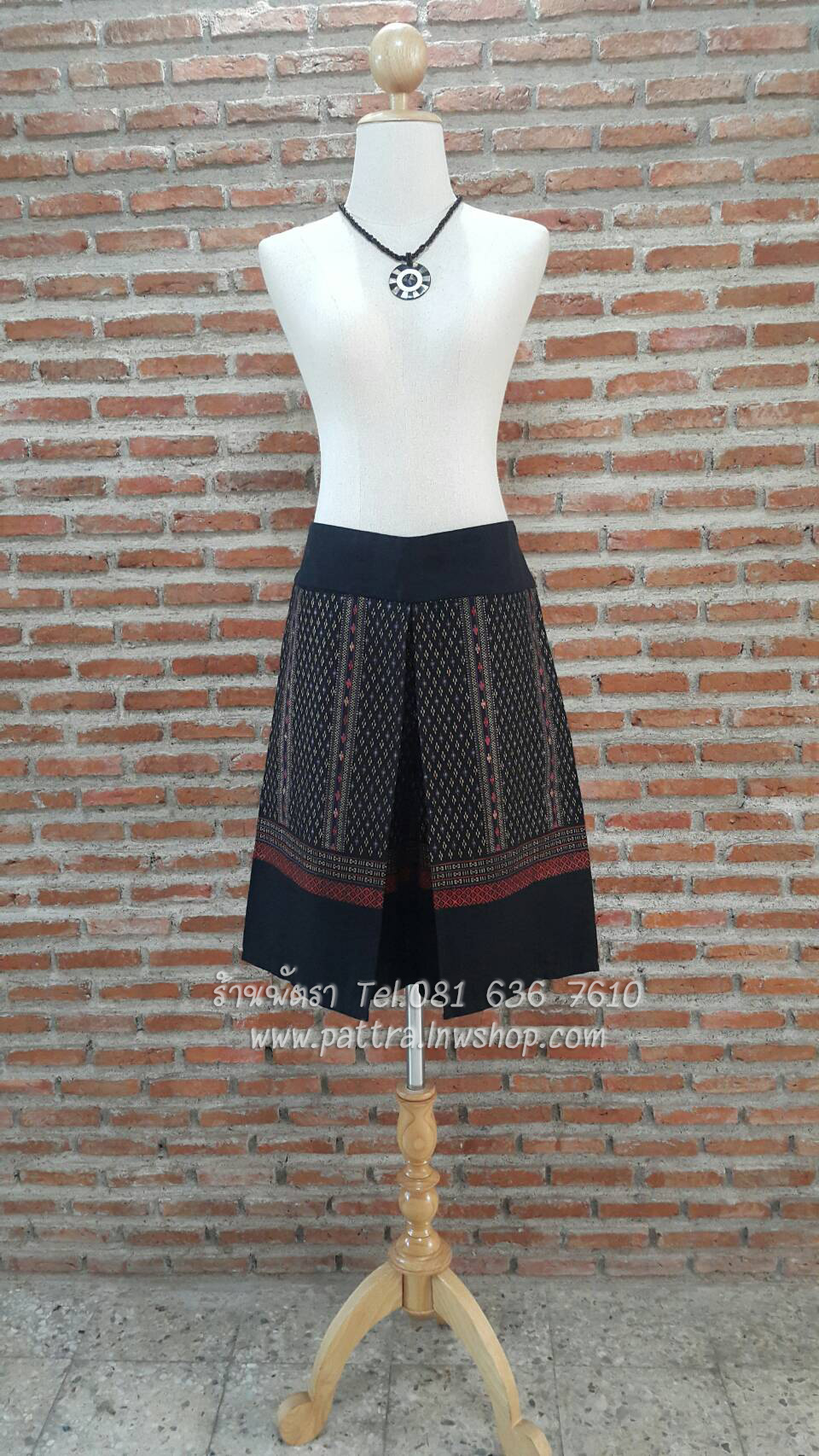 กางเกงผ้าฝ้ายผ้าพื้นเมืองขาสั้น