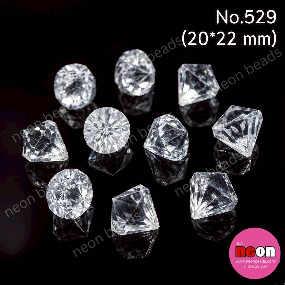 No.529 อะคริลิคจี้ทรงเพชรขนาด20*22mm.