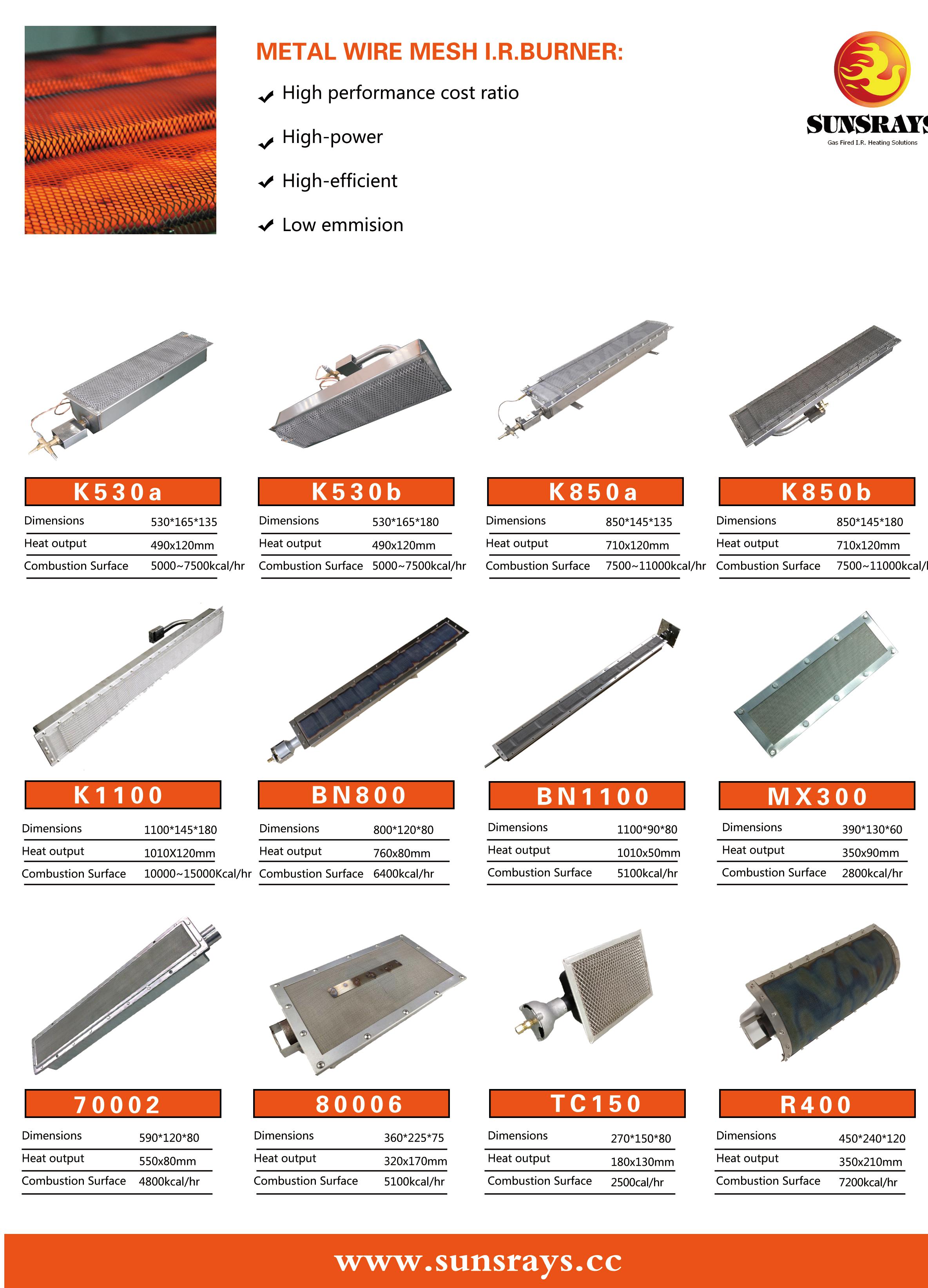 SUNSRAYS Commercial Gas Burner Brochure