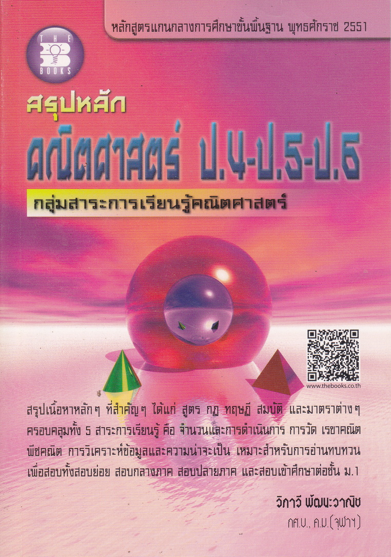 สรุปหลัก คุณิตศาสตร์ ป.4-ป.5-ป.6 ผู้เขียน วิภาวี พัฒนะวาณิช