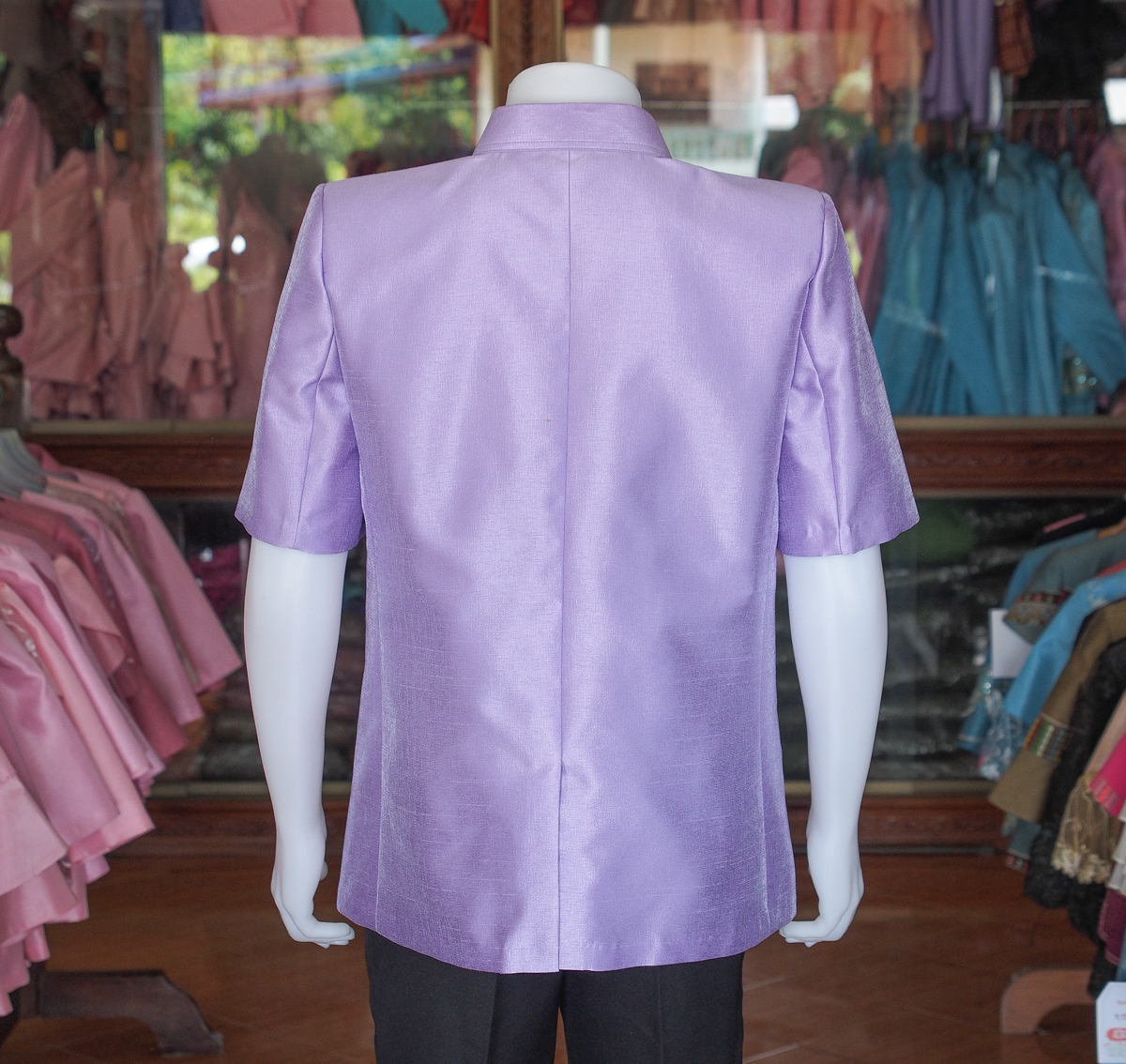 เสื้อสูทไหมมุก สีม่วง ไซส์ L